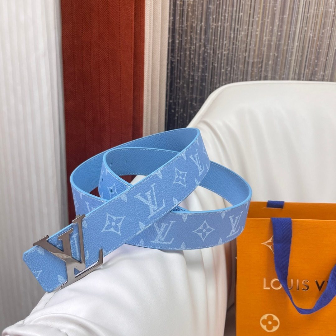 Louis Vuitton Monogram Canvas Belt Light Blue