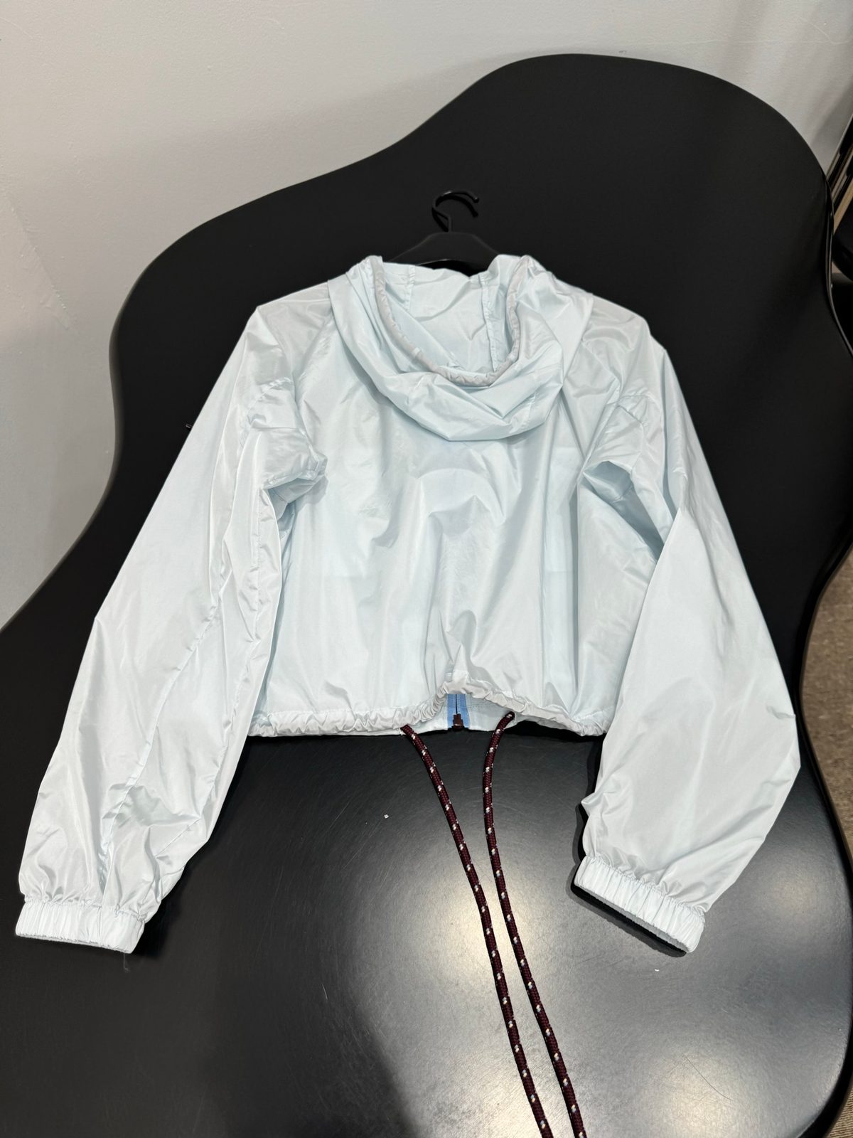 White Nylon Hooded Windbreaker Jacket