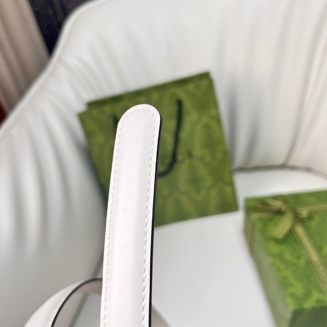 Gucci GG Marmont White Leather Belt