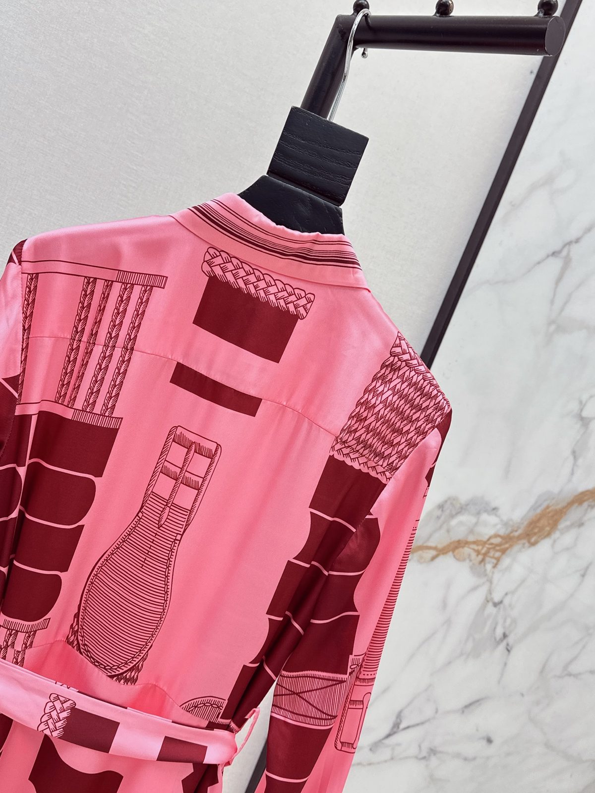 Hermès Silk Twill Printed Shirt Dress
