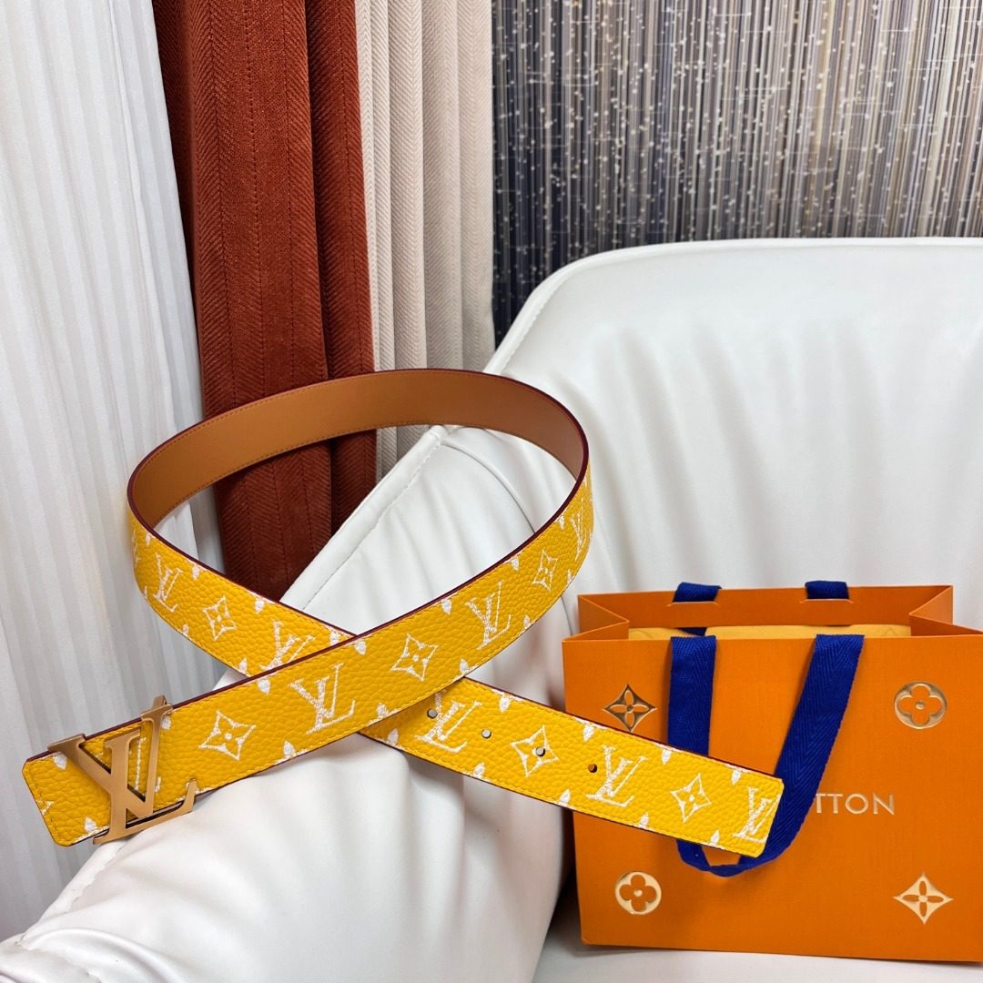Louis Vuitton Monogram Vernis Yellow Belt