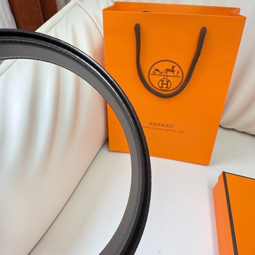 Hermès Leather H Buckle Belt