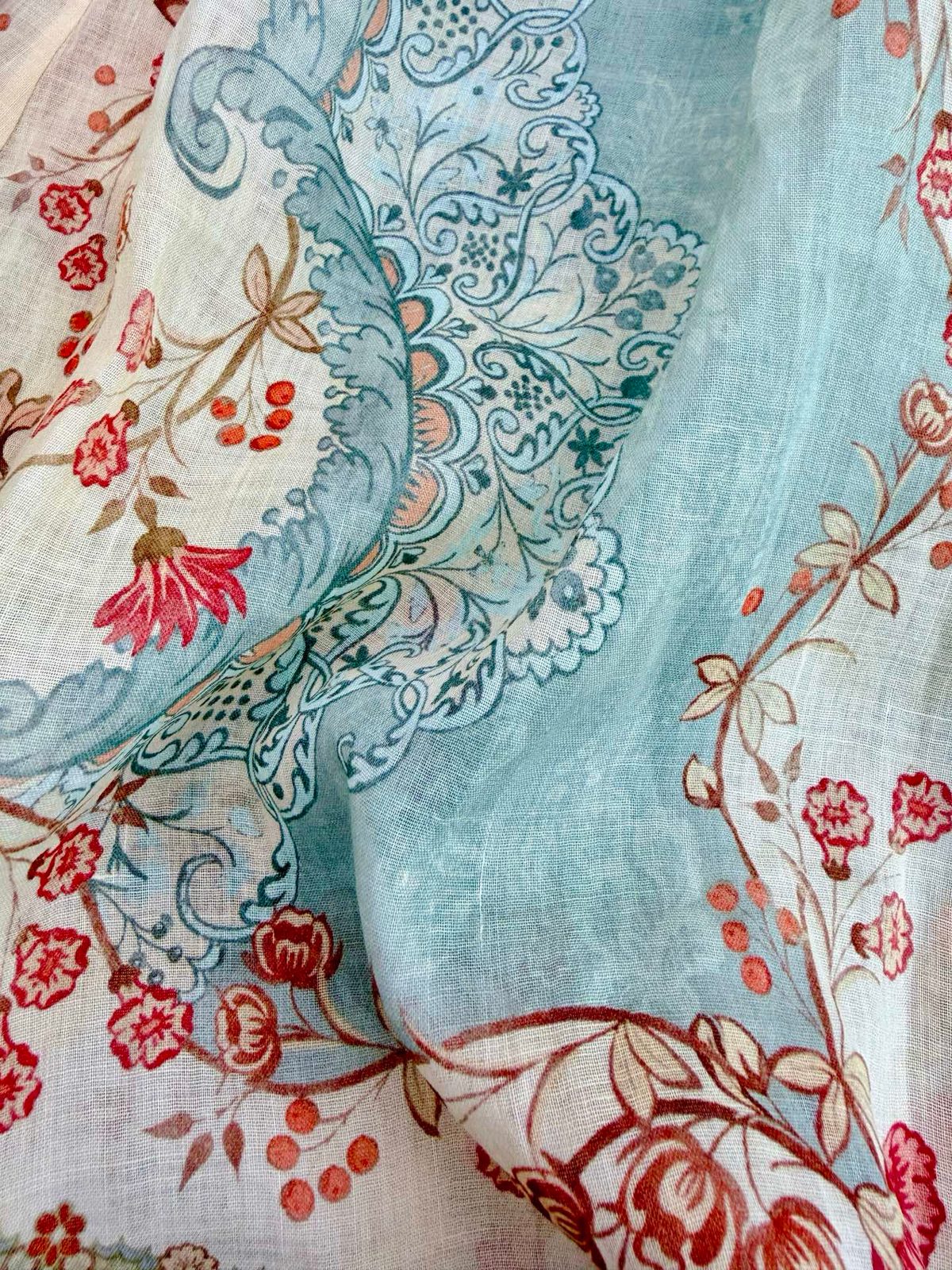 Floral Printed Linen Tunic Dress