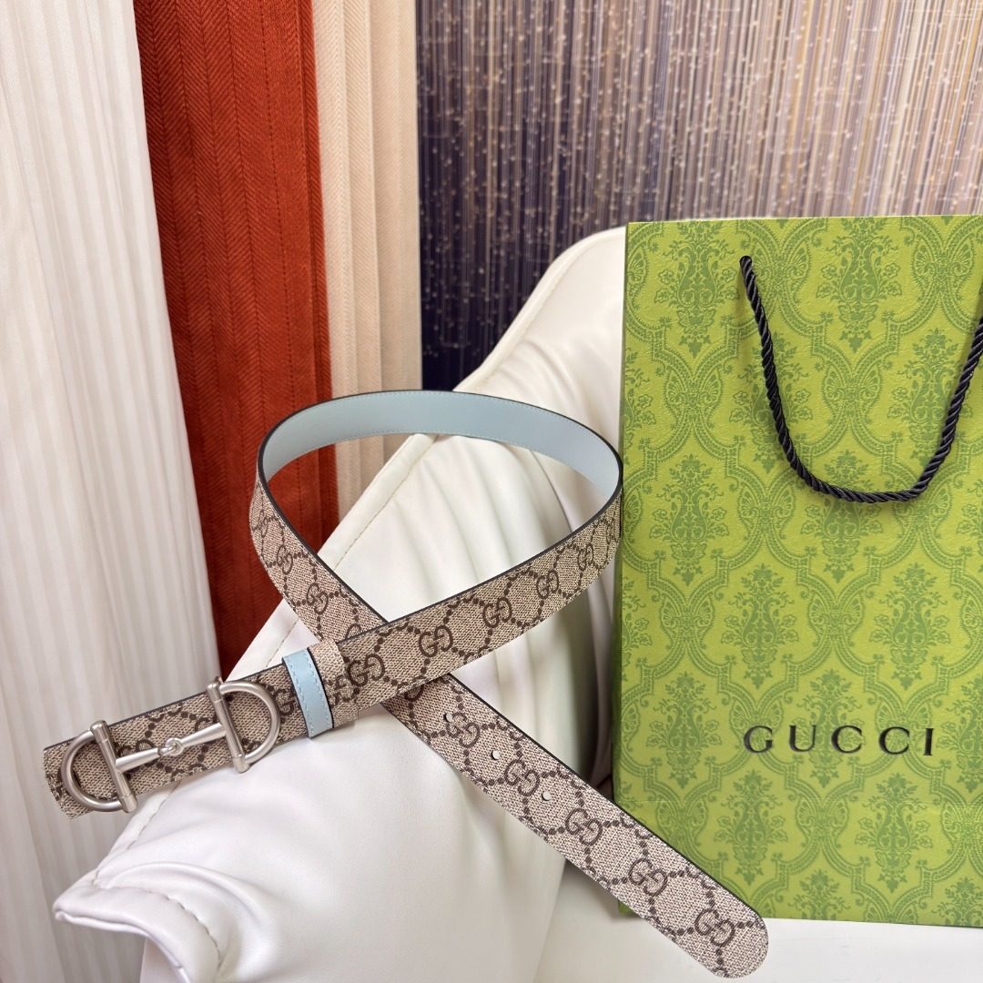 Gucci GG Supreme Canvas Leather Belt