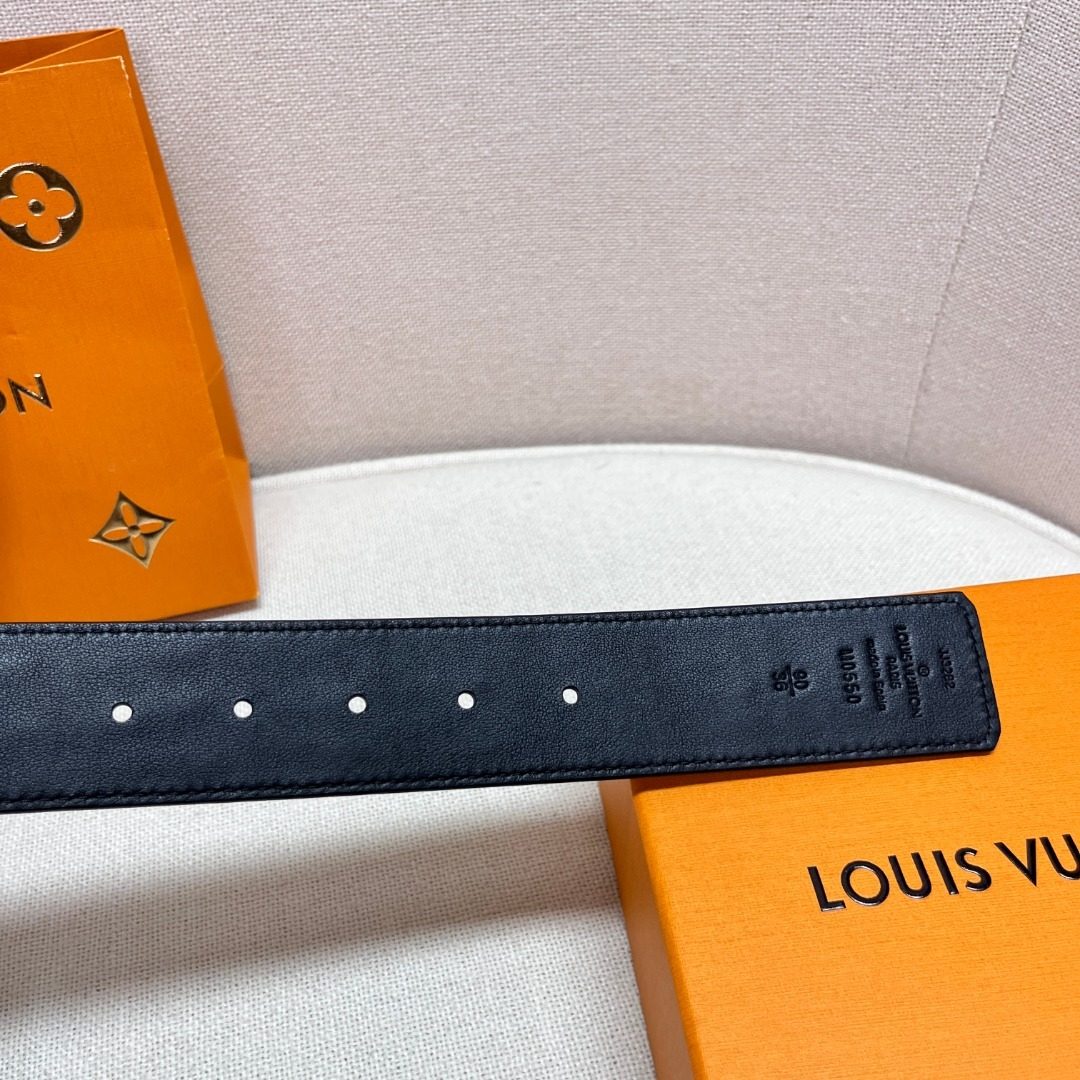 Louis Vuitton Crocodile Leather Belt Black