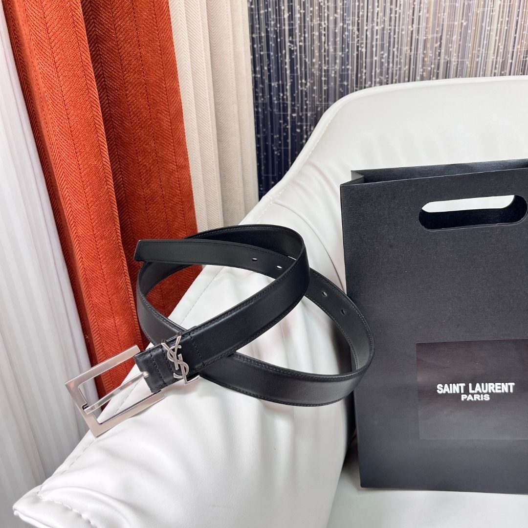 Saint Laurent Paris YSL Leather Belt