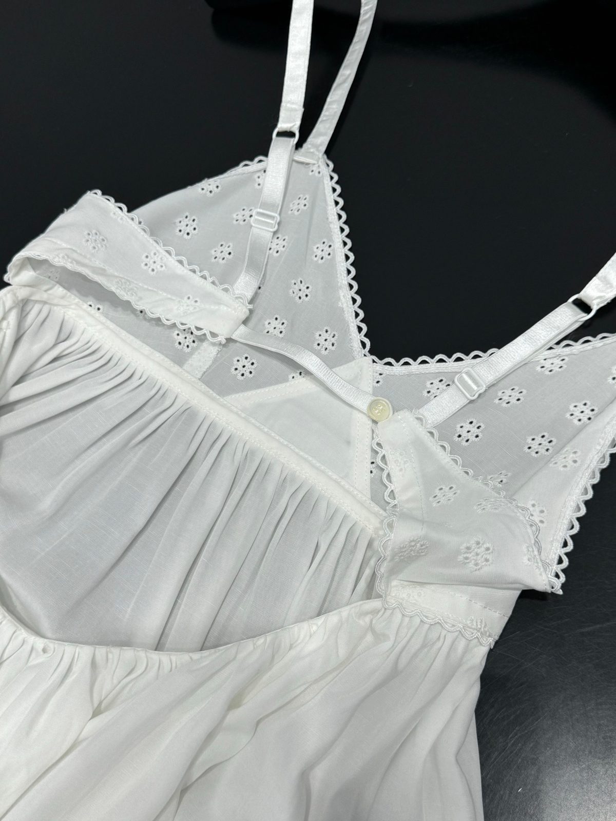 White Eyelet Lace Babydoll Nightgown