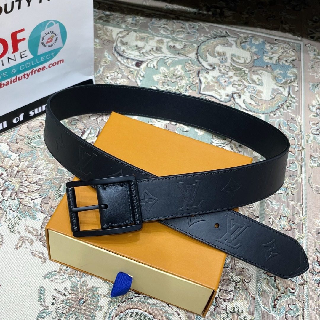 Louis Vuitton Monogram Leather Belt Black