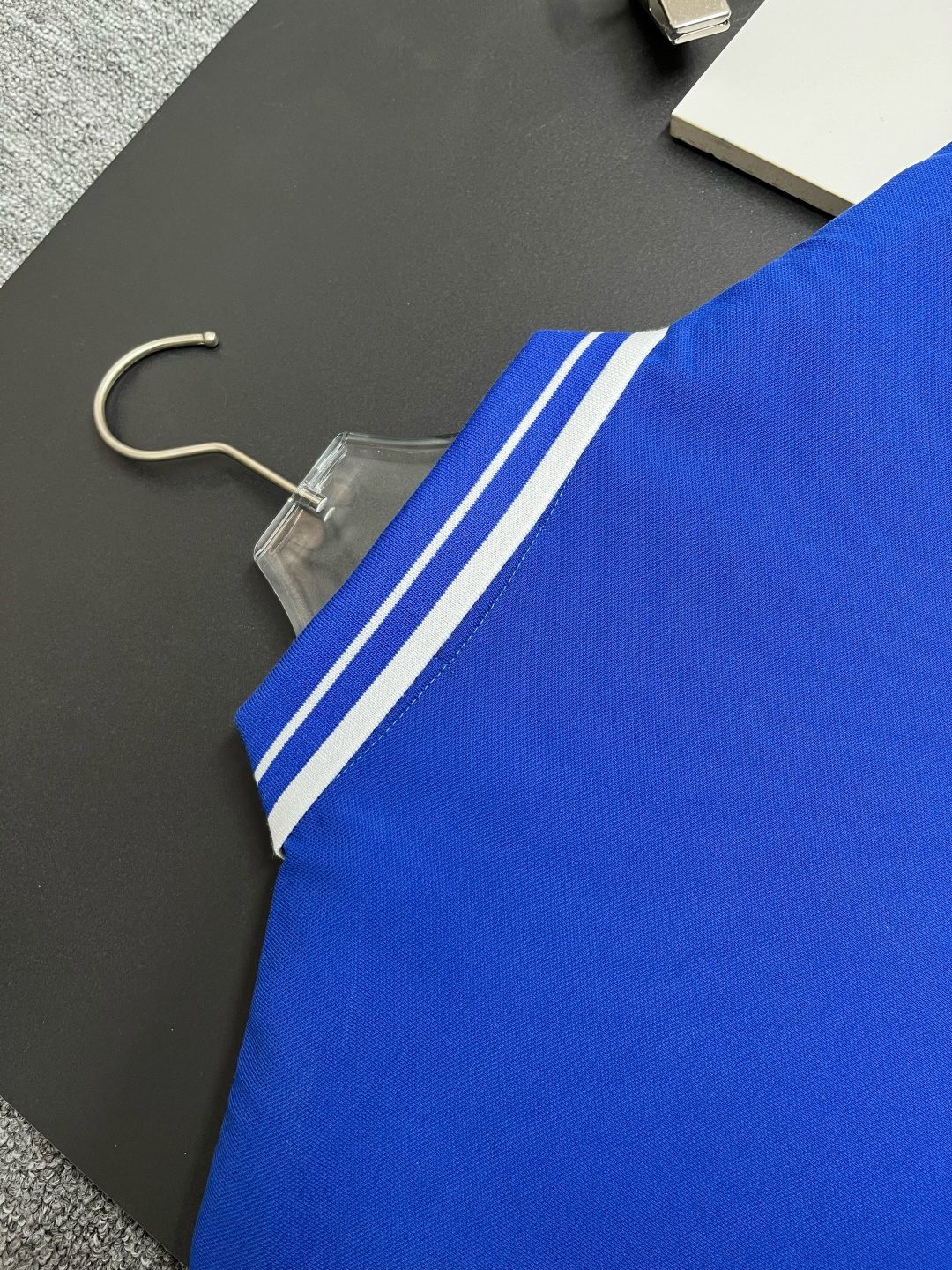 Blue Striped Collar Polo Shirt