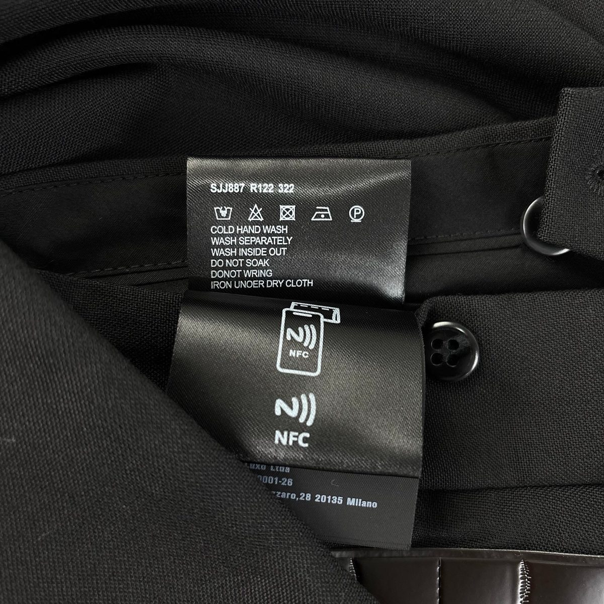 NFC-Enabled Black Wool Trousers