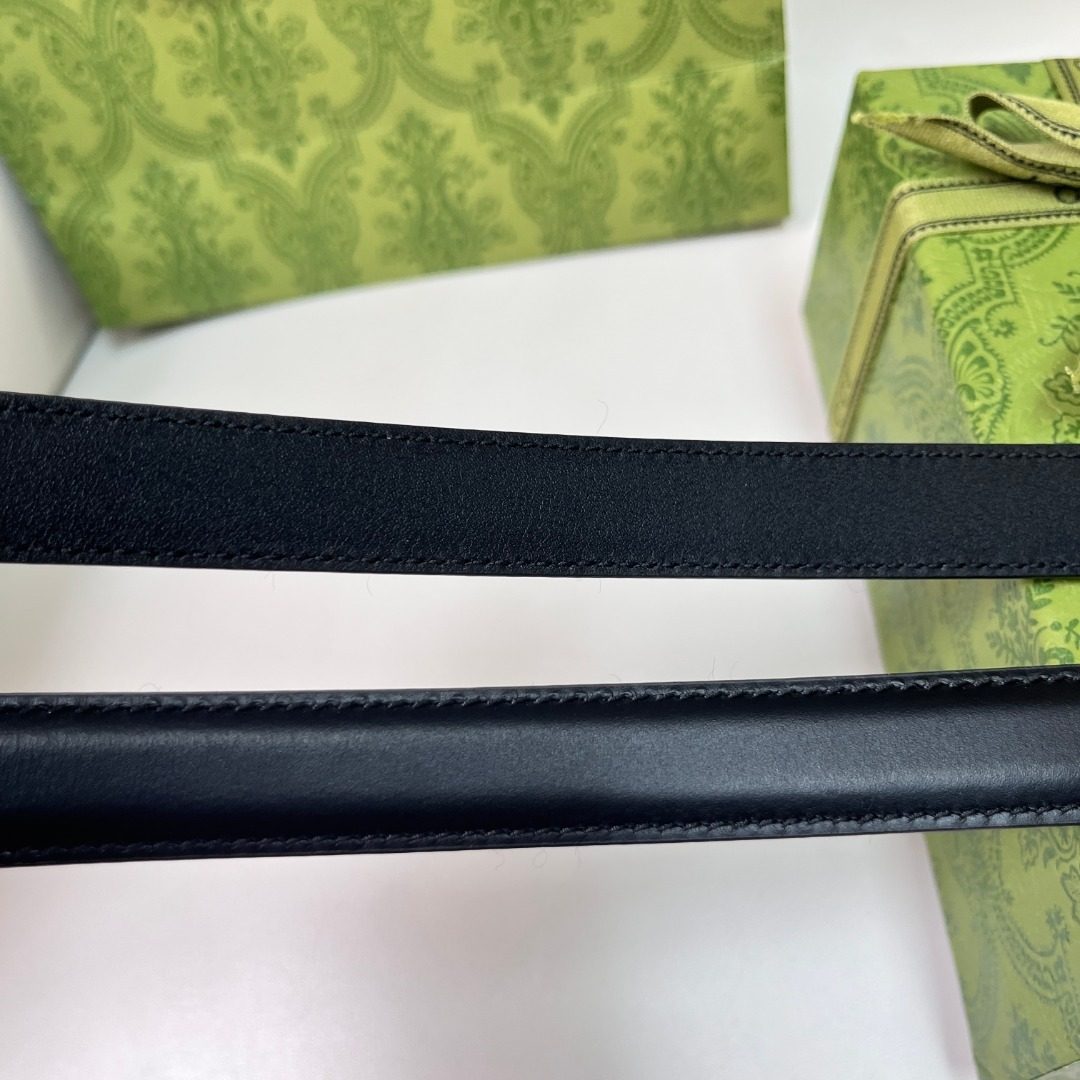 Gucci GG Marmont Black Leather Belt