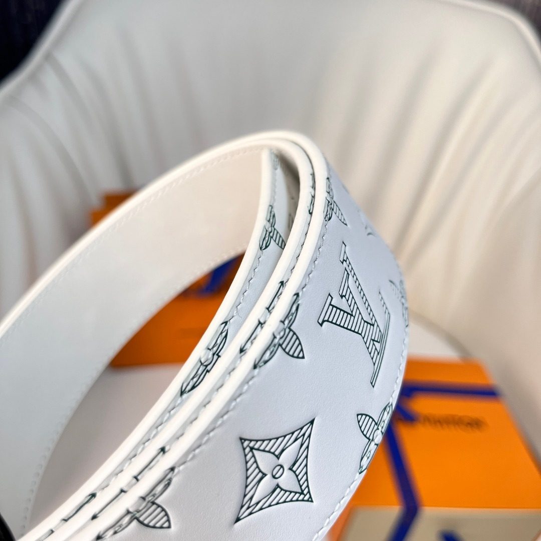 Louis Vuitton Monogram Canvas Belt White