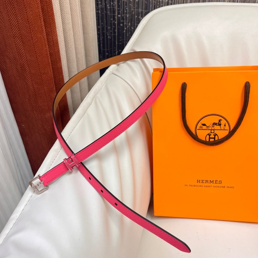Hermès Reversible Leather Belt Pink