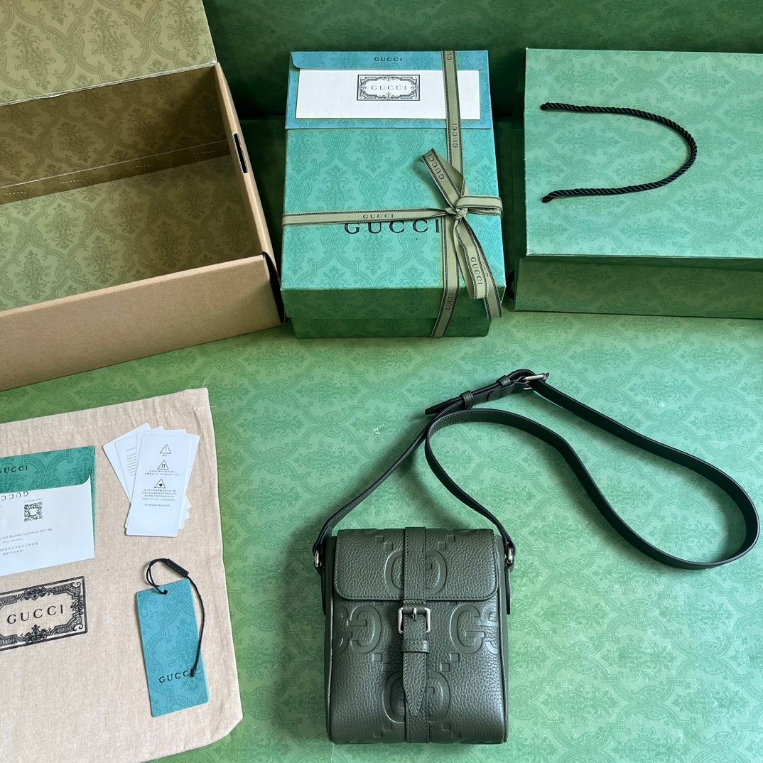 Gucci GG Embossed Leather Shoulder Bag