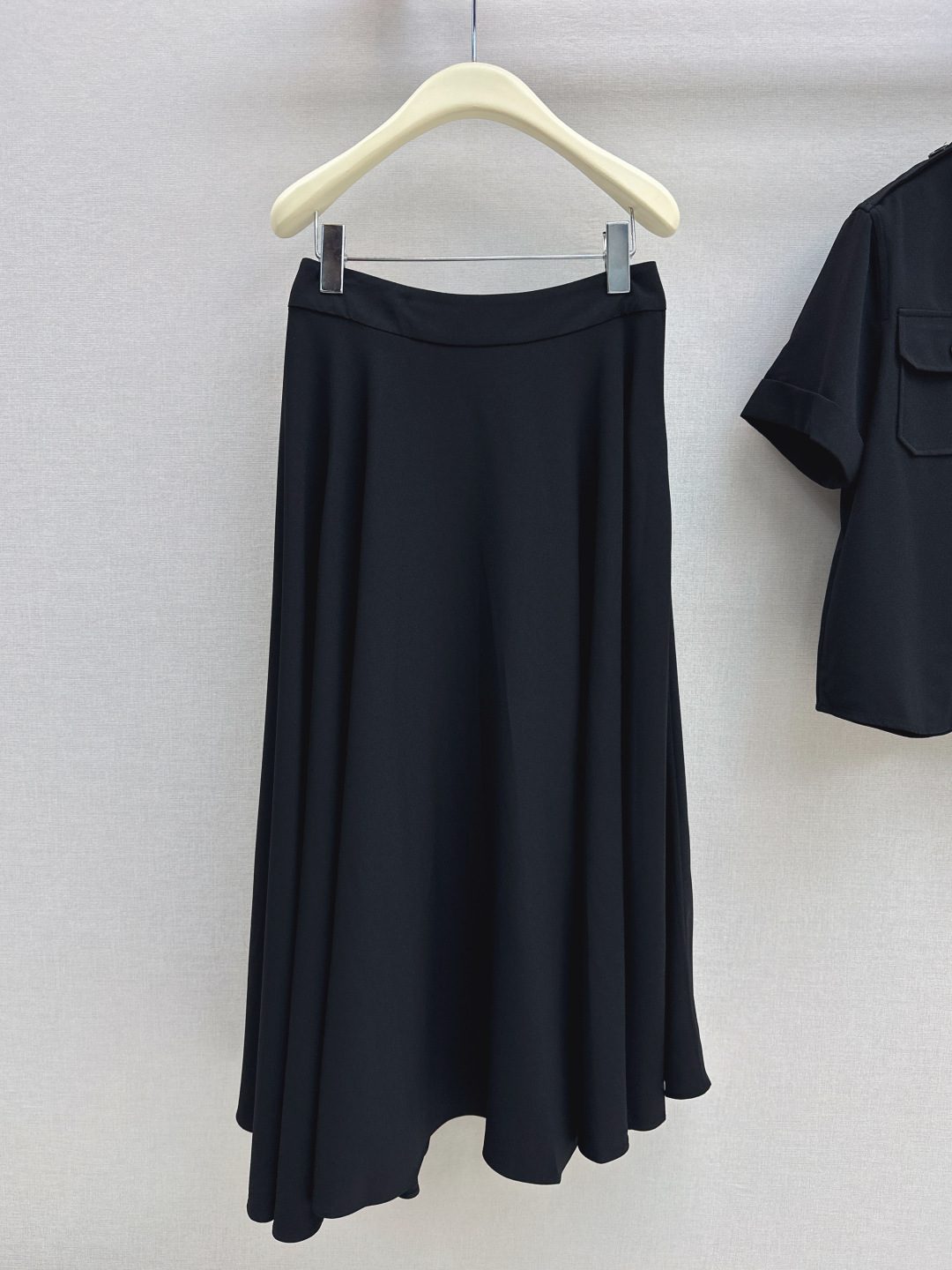 100% Polyester Black A-Line Skirt