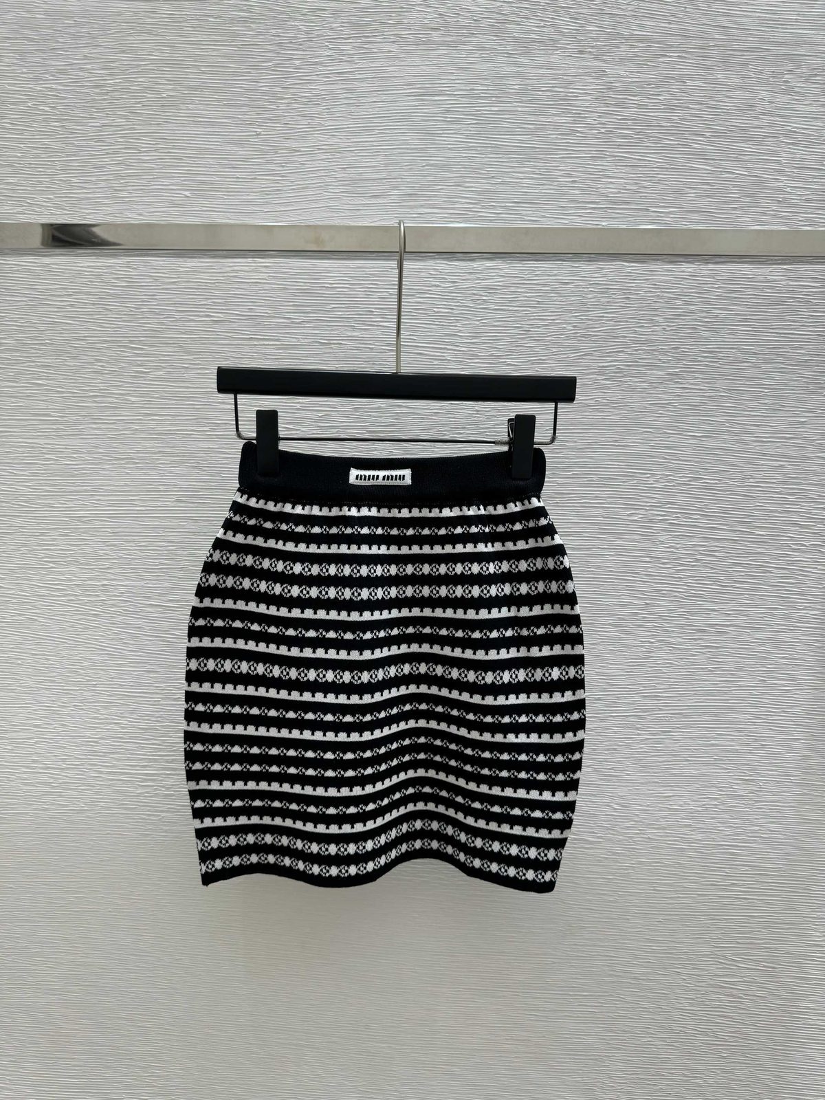 Miu Miu Monogram Striped Knit T-Shirt