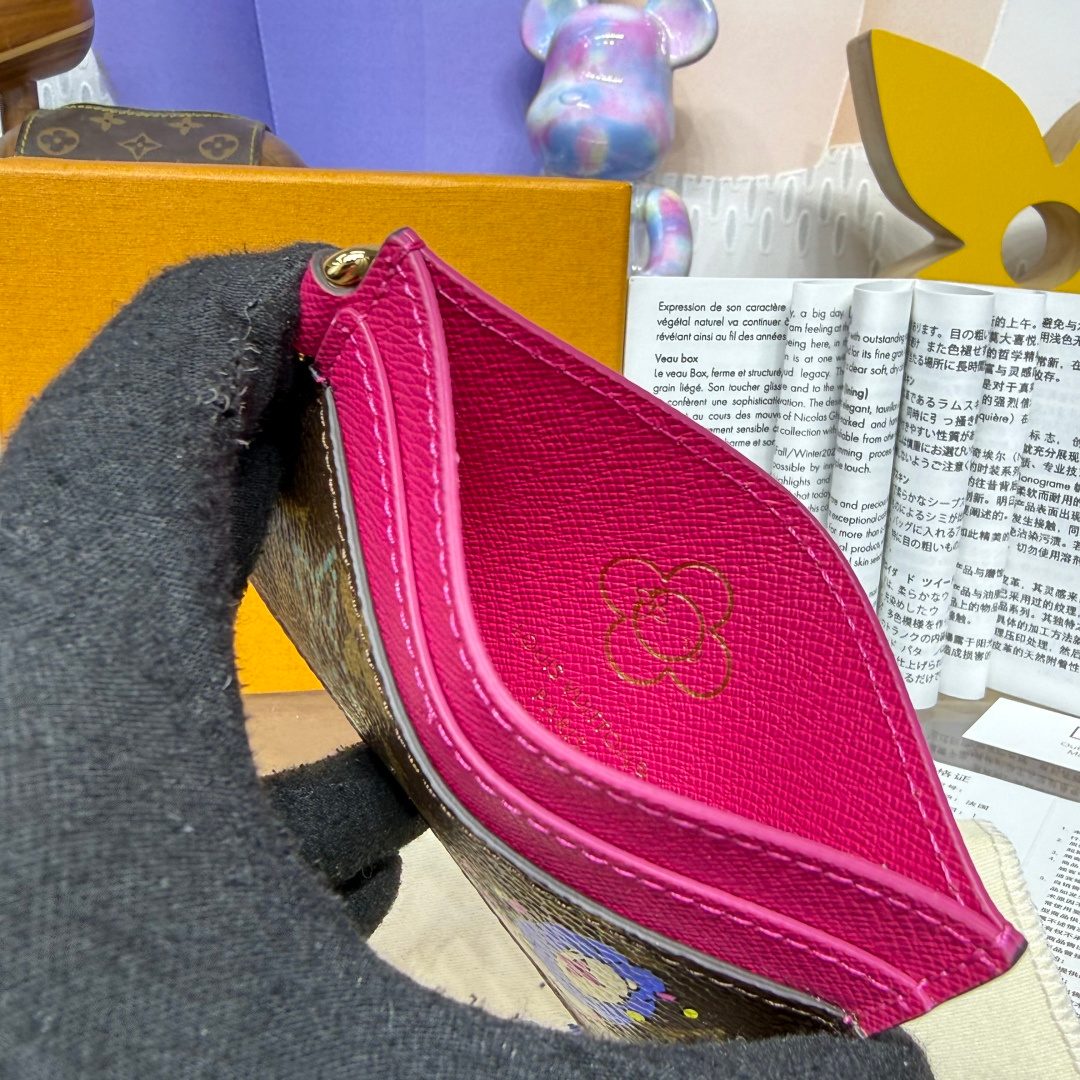 Louis Vuitton Monogram Pochette with Pink Leather Trim