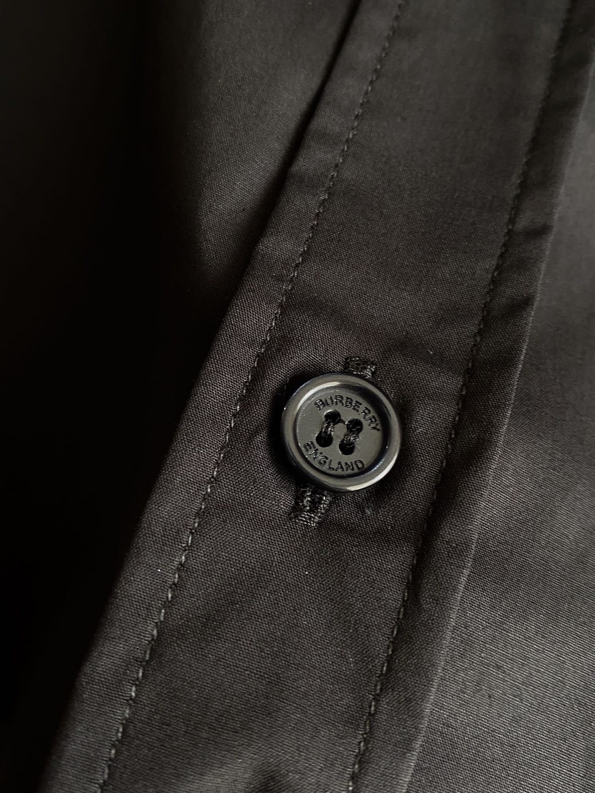 Burberry Black Wool Button-Front Shirt