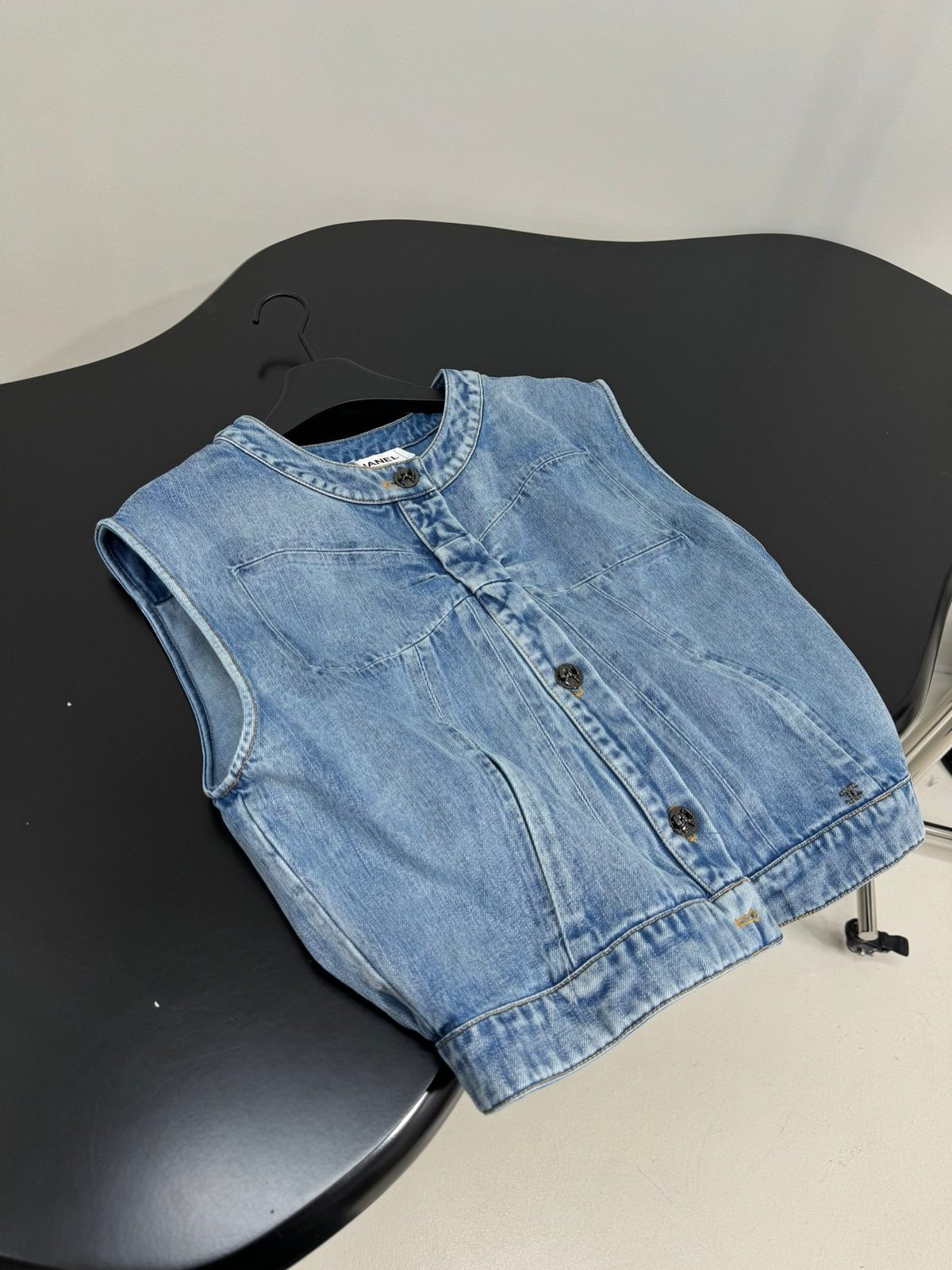 Chanel Denim Button-Front Vest