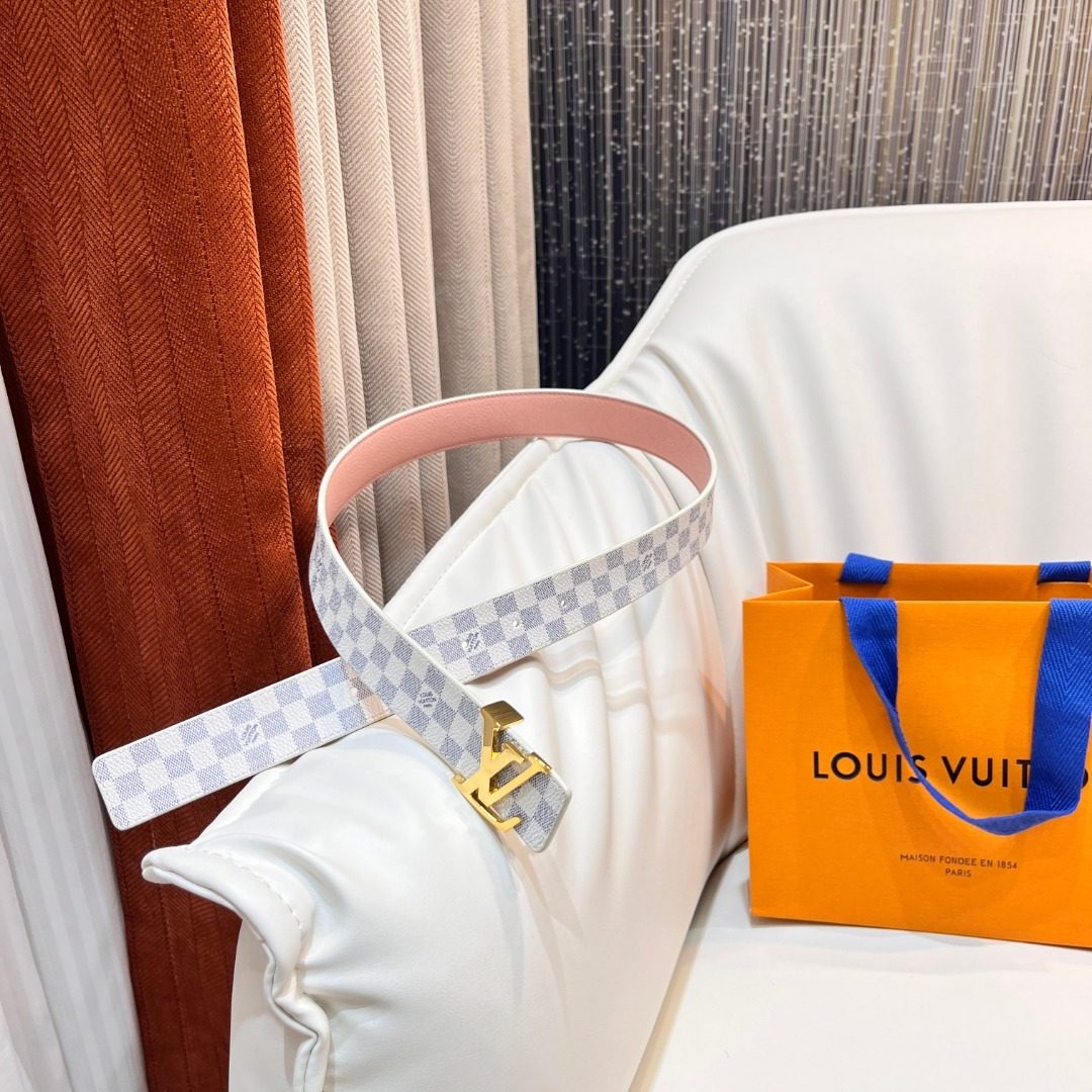 Louis Vuitton Damier Azur Leather Belt