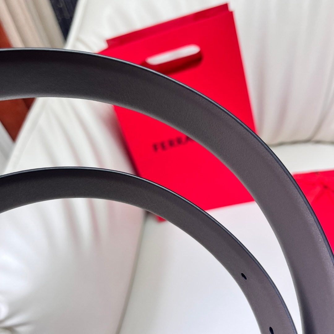 Salvatore Ferragamo Black Leather Belt