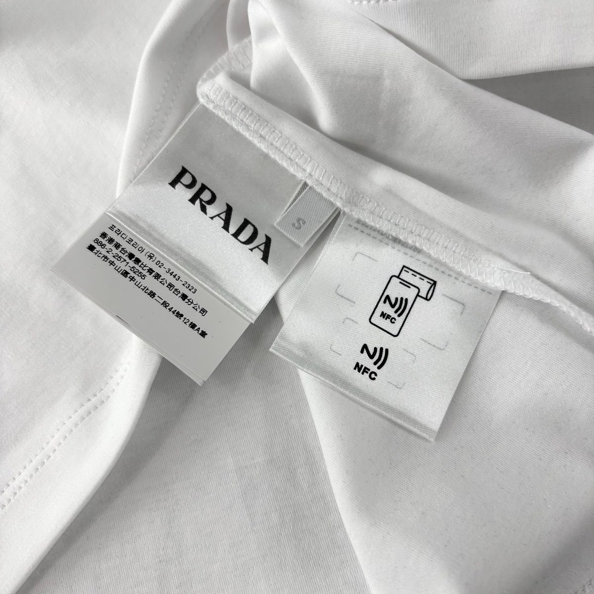 Prada Triangle Logo White T-Shirt