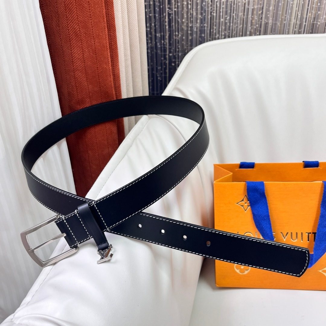 Louis Vuitton Leather Belt with LV Buckle