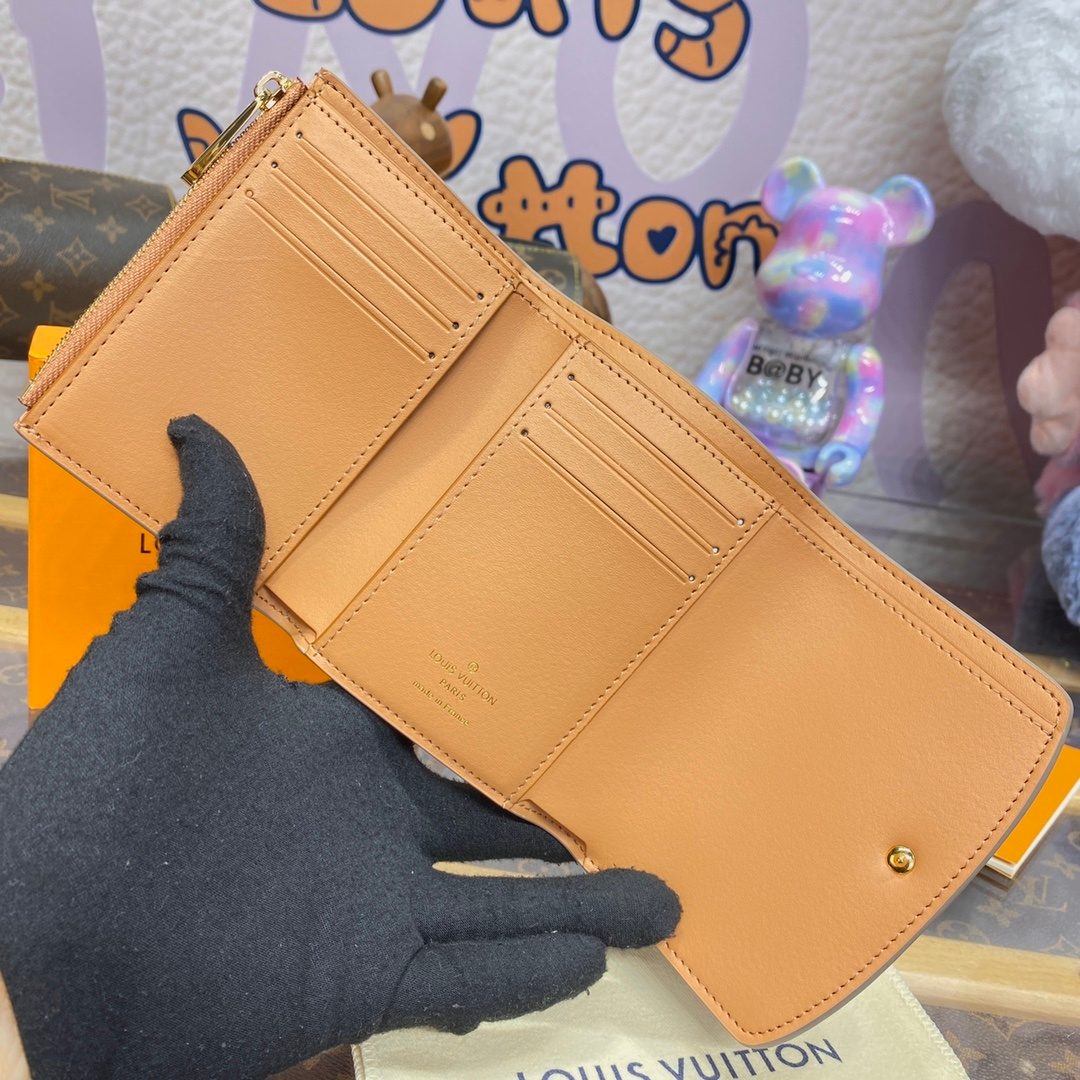 Louis Vuitton Monogram Compact Wallet Apricot