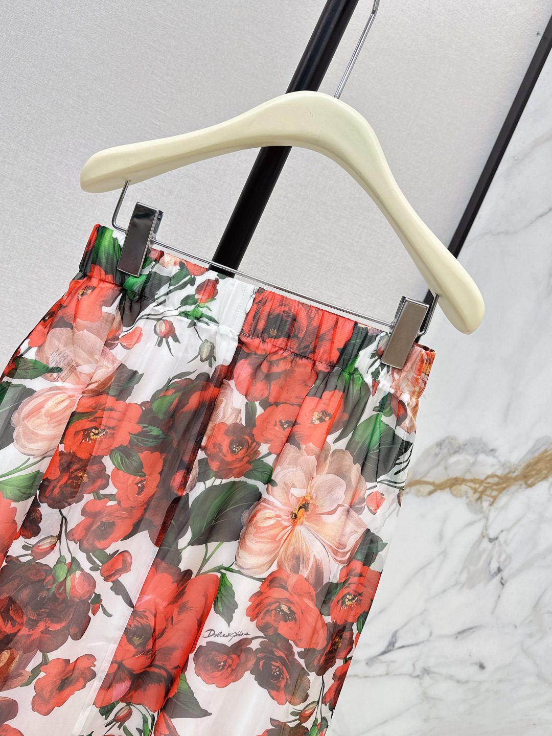 Dolce & Gabbana Floral Print Silk Skirt