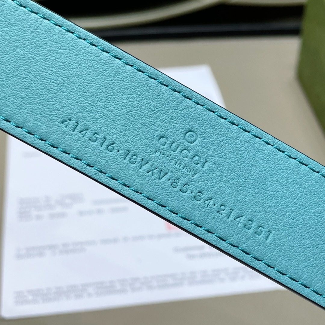 Gucci Leather Belt Turquoise