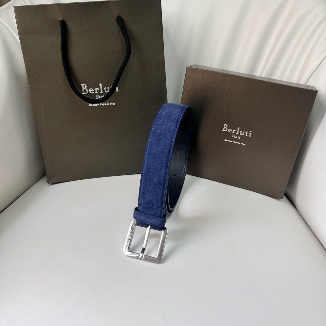 Berluti Denim Leather Belt