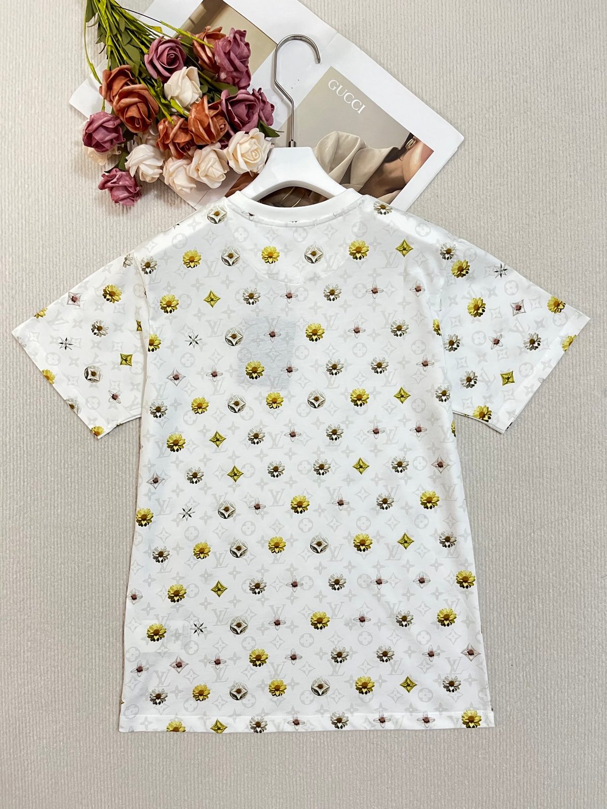Gucci Gem Print Cotton T-Shirt