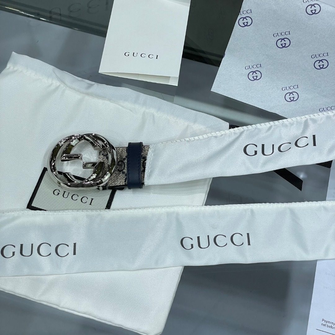 Gucci GG Marmont Leather Belt White