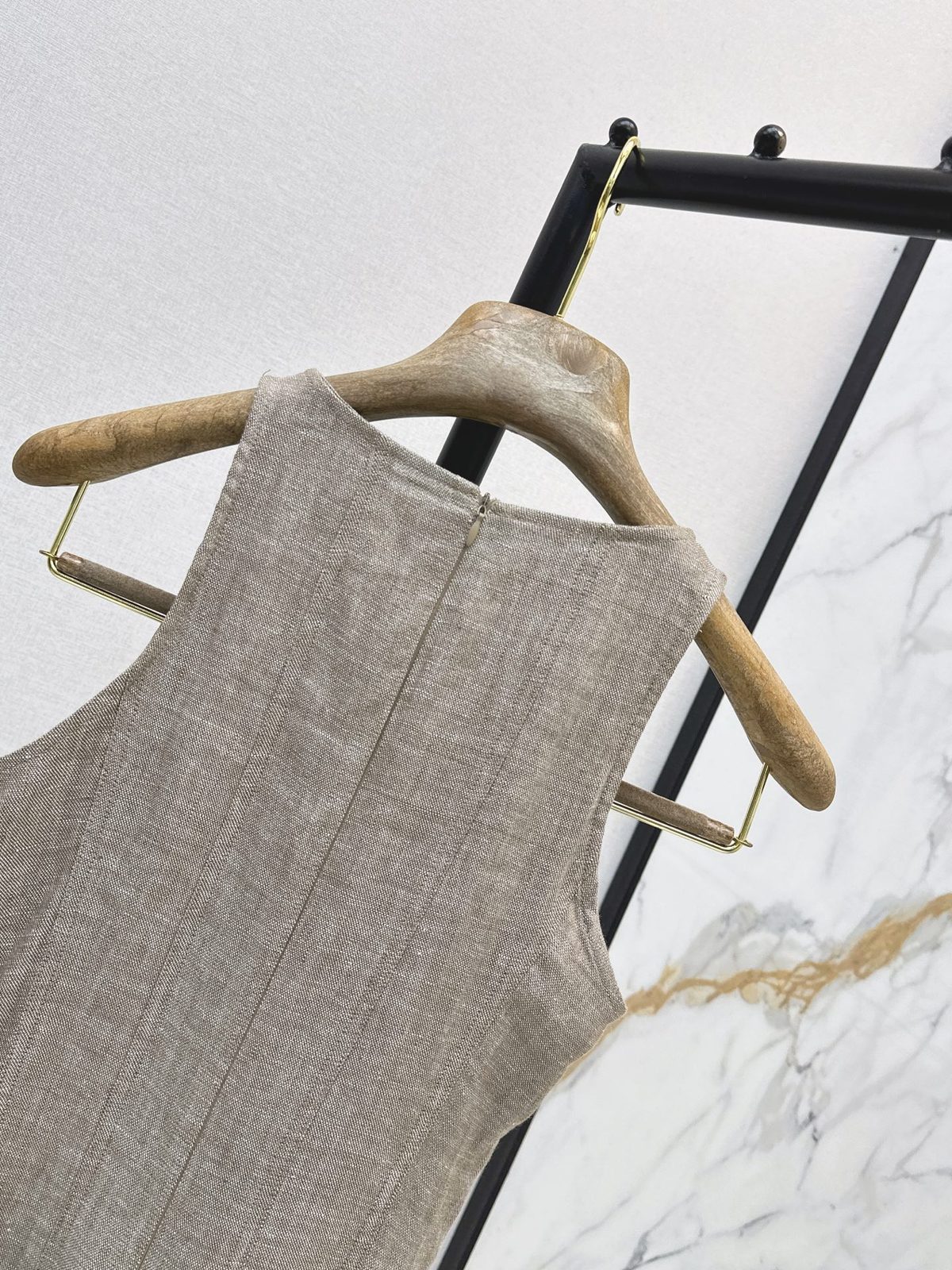 Linen Sleeveless A-Line Dress