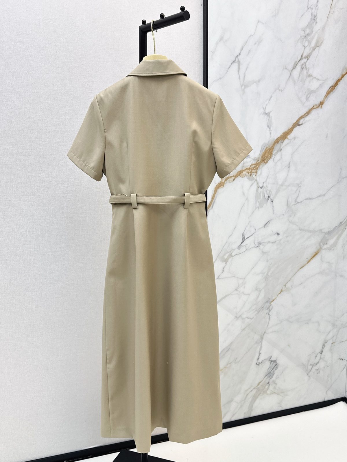 Miu Miu Collared Short-Sleeve Shirt Dress