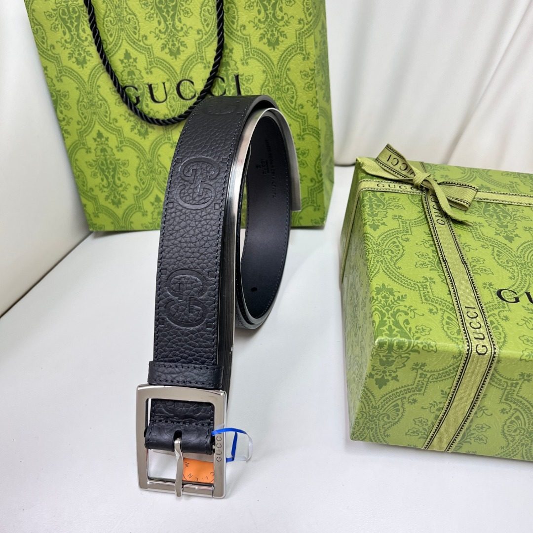 Gucci GG Marmont Black Leather Belt