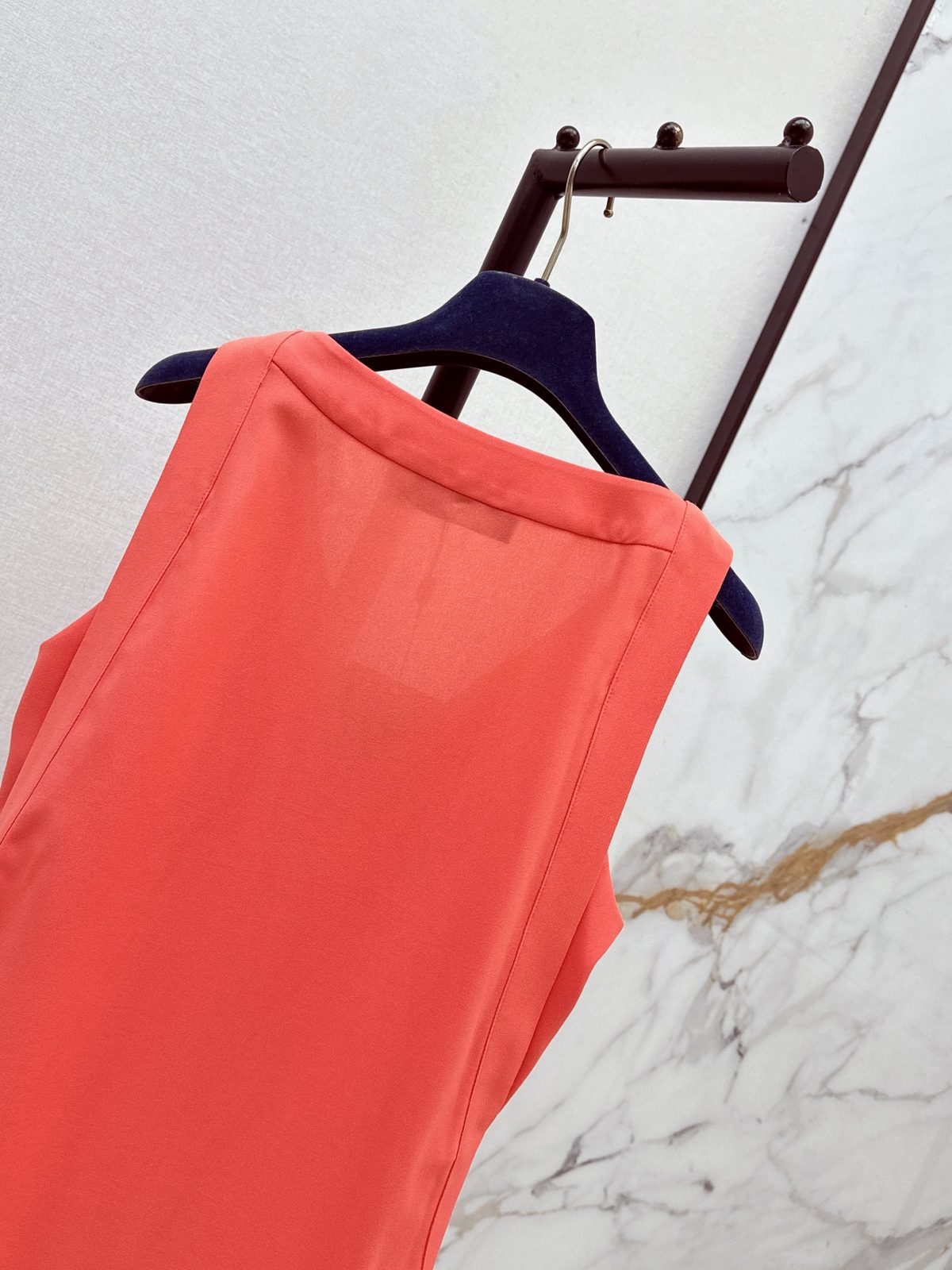 Pleated Sleeveless A-Line Dress