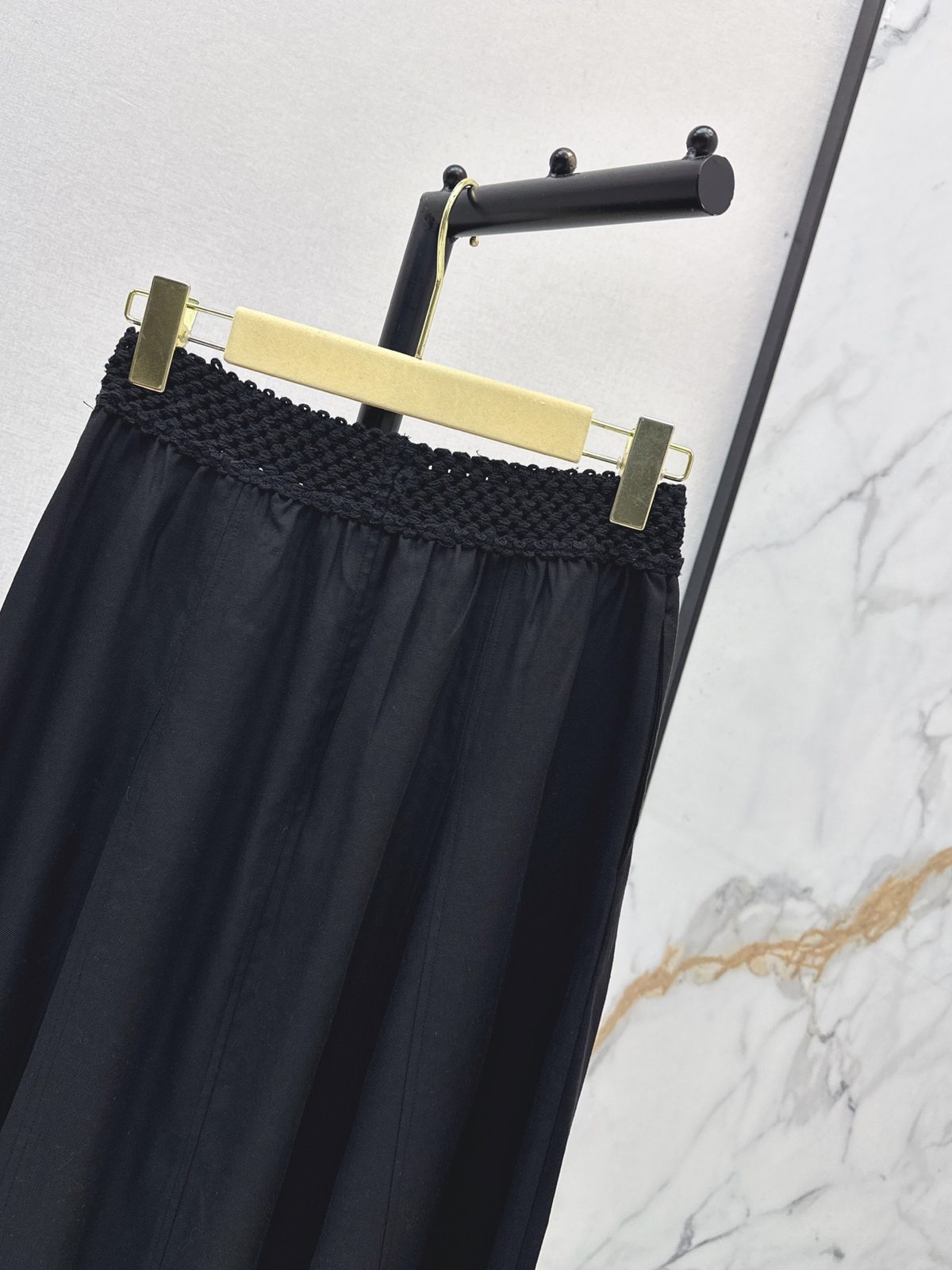 Miu Miu Women's Black Pleated Midi Skirt