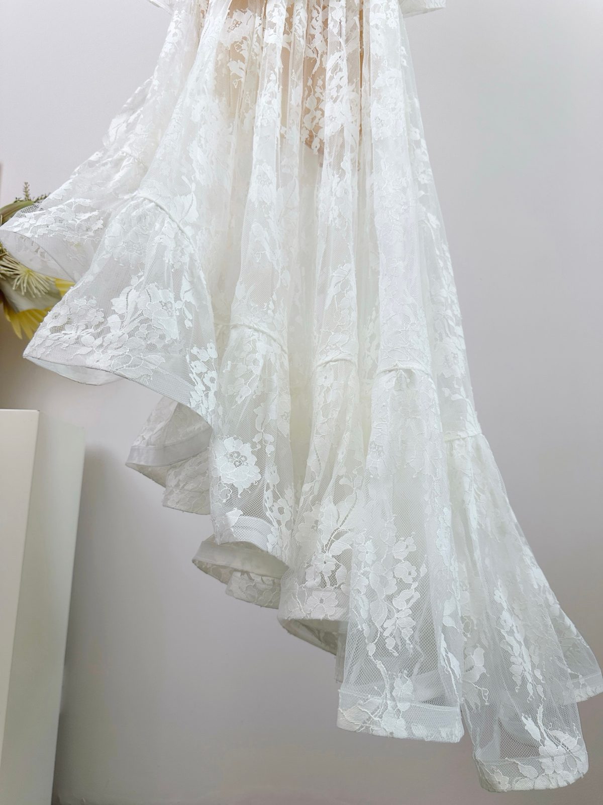 Ruffled Off-Shoulder Lace Maxi Dress