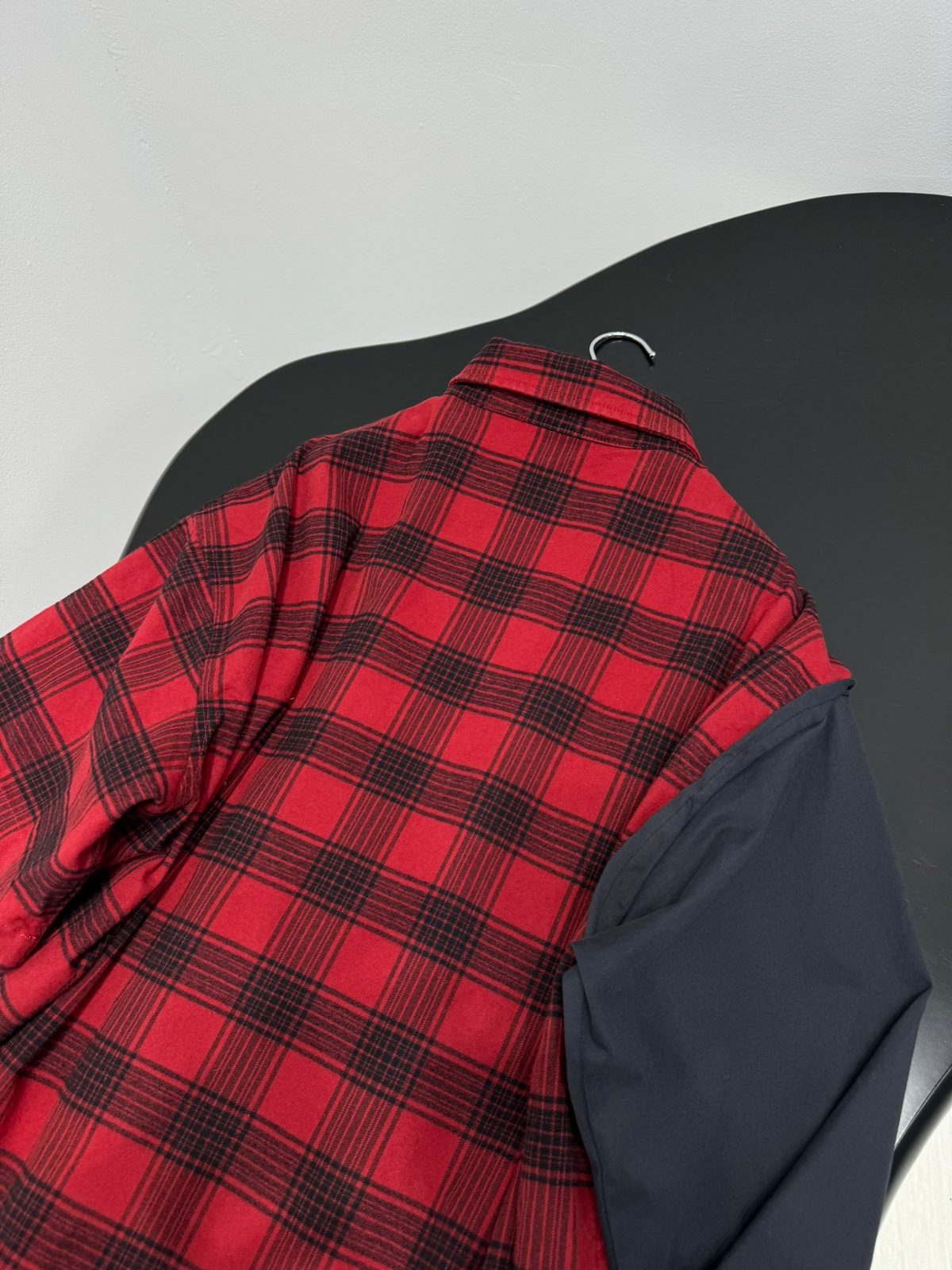 Balenciaga Red Plaid Ruffle Button-Up Shirt