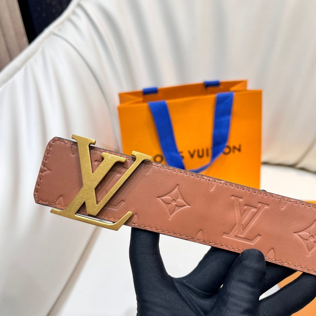 Louis Vuitton Monogram Leather Belt Brown