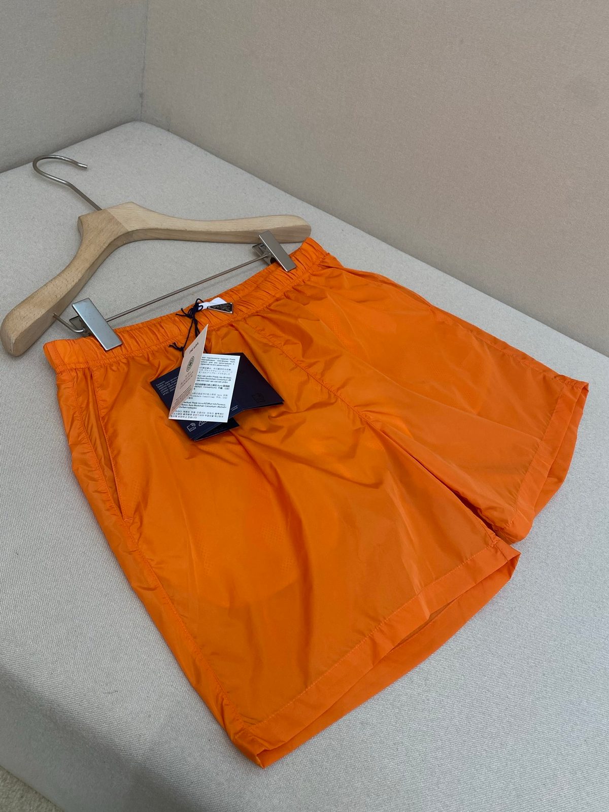 Prada Nylon Swim Shorts Orange