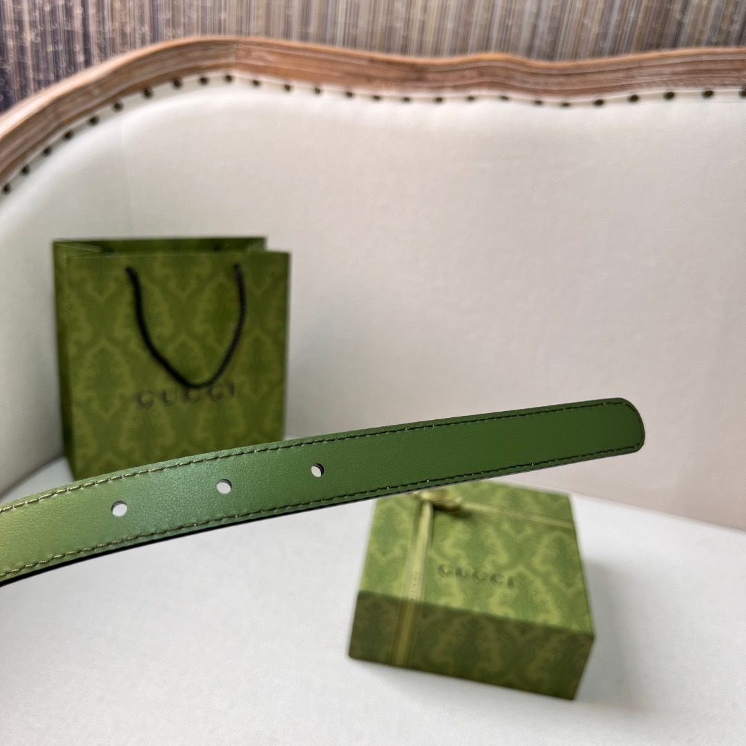 Gucci GG Marmont Leather Belt Green