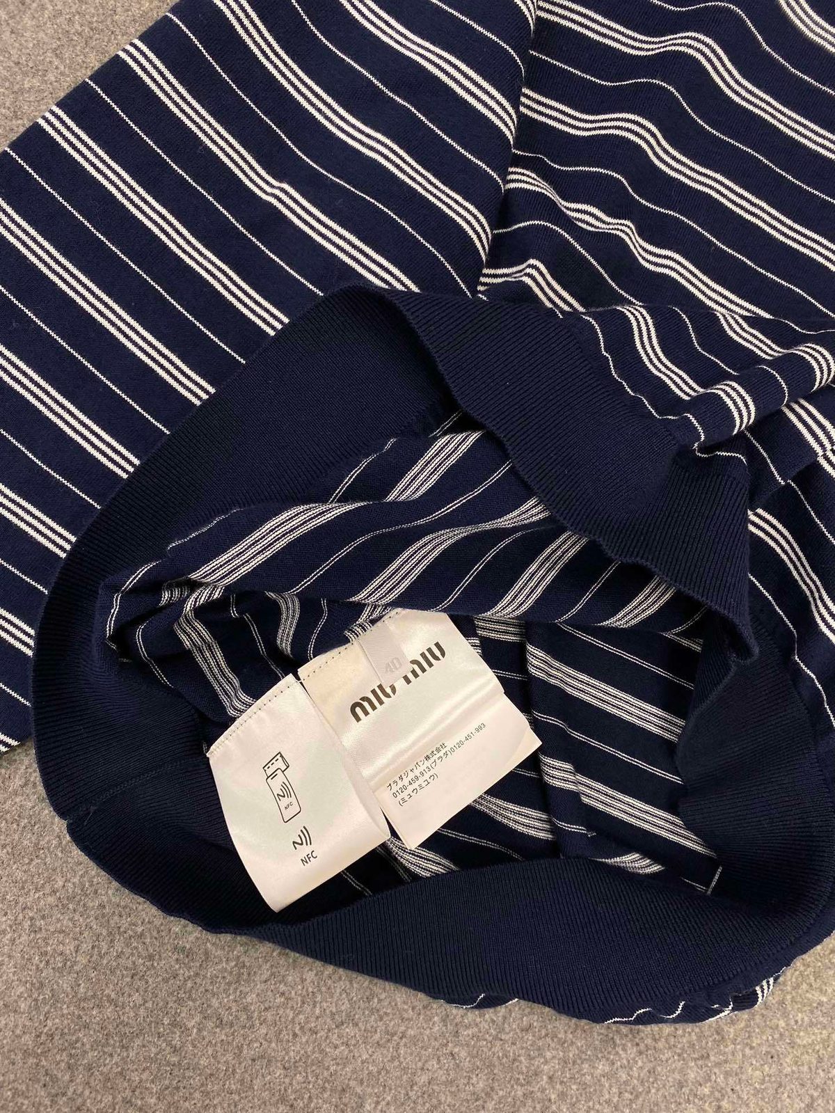 Miu Miu Striped Cotton Polo Shirt