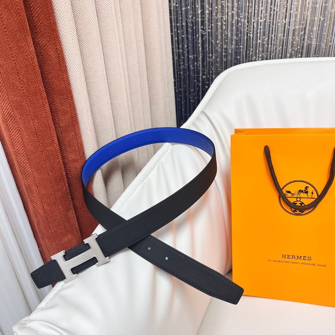 Hermès H Buckle Reversible Leather Belt