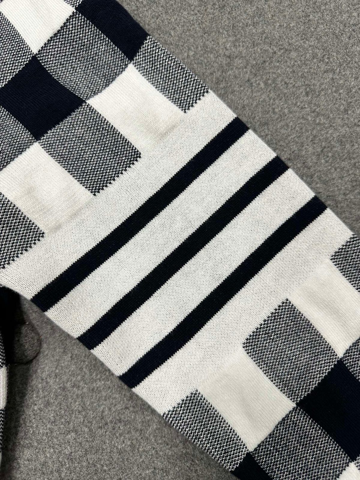 Black and White Gingham Crewneck Sweater