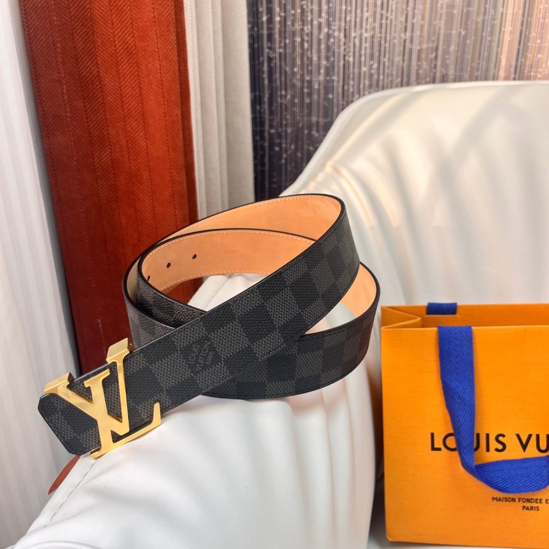 Louis Vuitton Damier Ebène Belt with LV Buckle