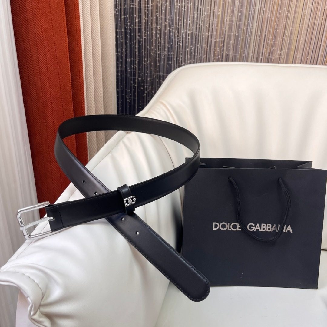 Dolce & Gabbana Black Leather Belt