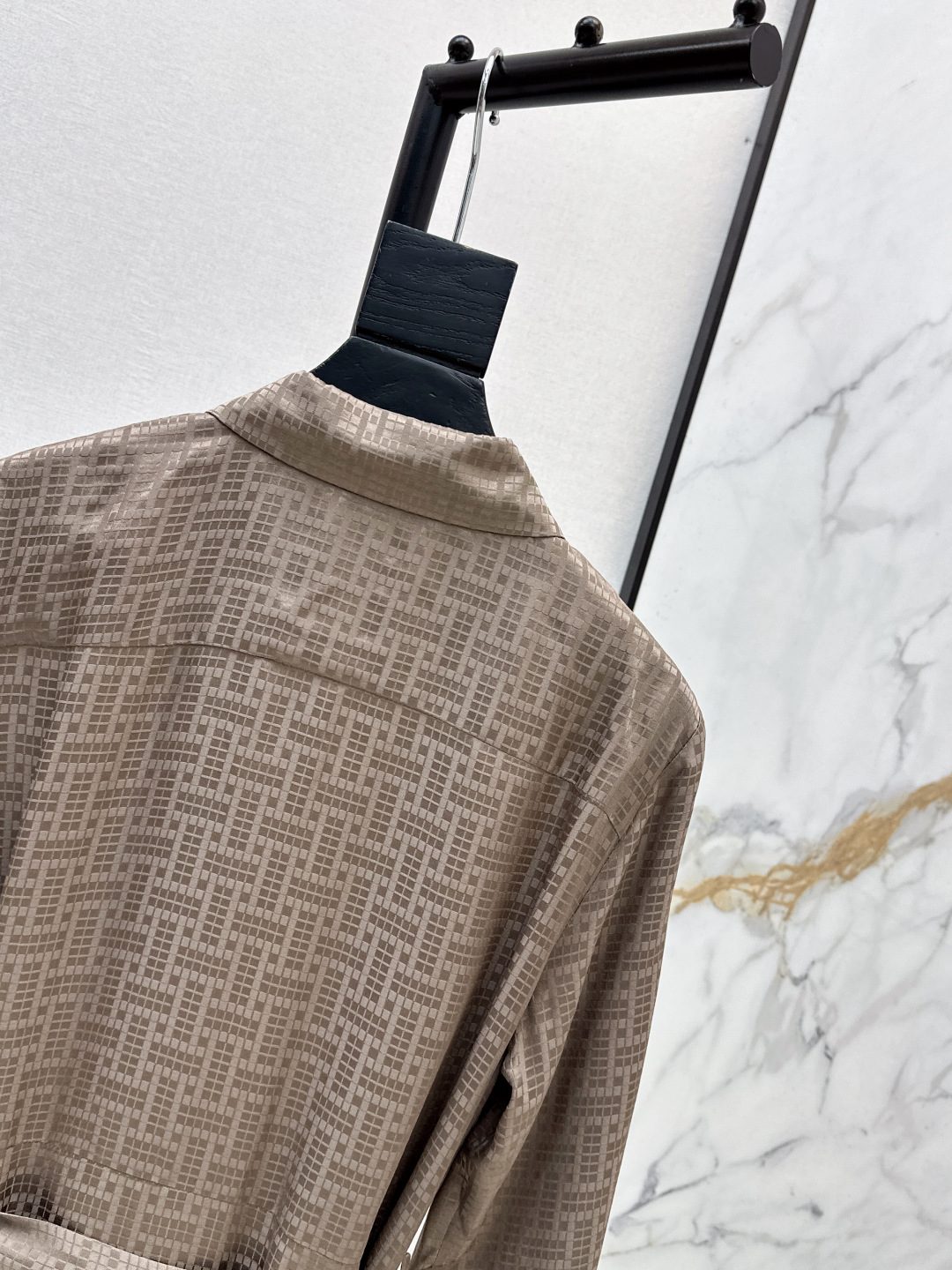Textured Linen Shirt Dress with Belt