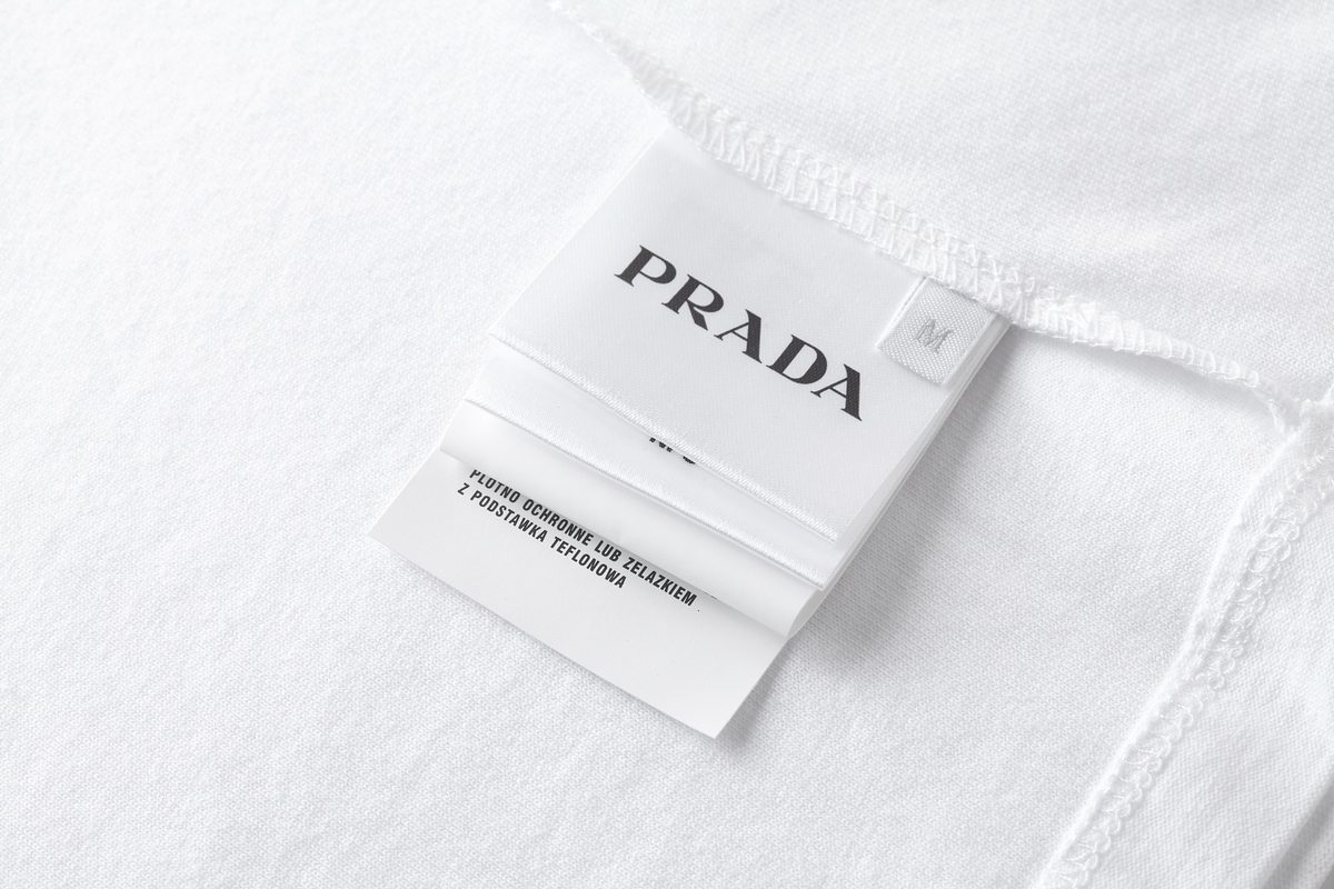 Prada Embroidered Logo T-Shirt White
